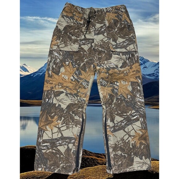Realtree 10x Pants Men’s Large Camo Gore-Tex Rainwear Timber Hunting Vintage USA - Picture 1 of 5